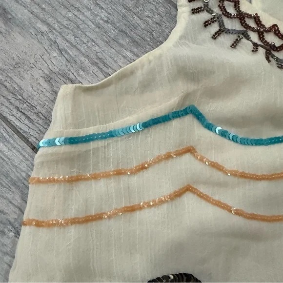 Free People Colorful Sequins Embroidered Flowy Sleeveless Top Size Small - Picture 4 of 11